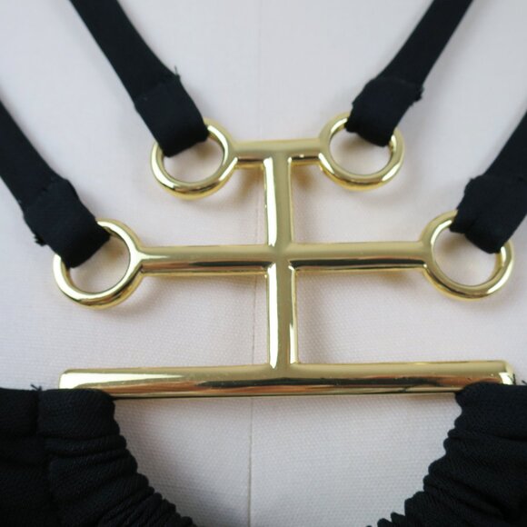 French Connection Necklace Trim Slinky Dress - Black / UK 10/US 6/FR 38/EU 38 - Picture 12 of 16